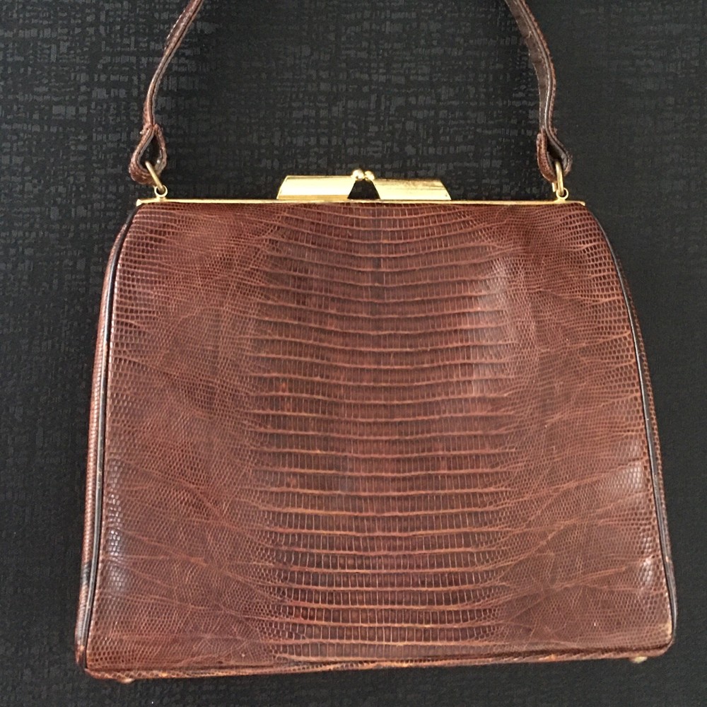 Vintage Brown Lizard Handbag