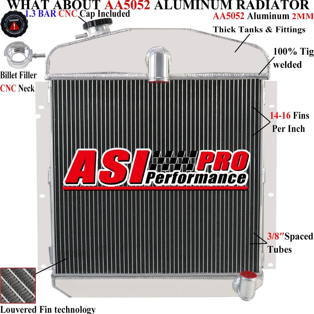 3-ROW Radiator For 1947-1949 Plymouth Chrysler P15 Deluxe 3.6L 4.1L 5.3L L6 V8