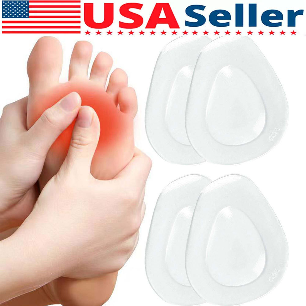 4 Pairs Metatarsal Pads Ball of Foot Soft Gel Cushions Shoe Insert For Women Man