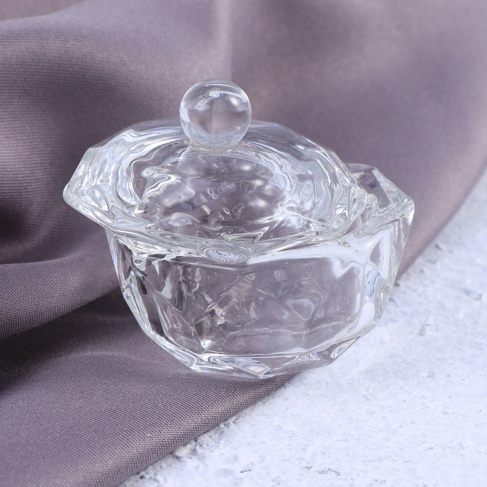 Transparent Resin Storage Box Centre Octagon Canister Organizer for Cotton Pads