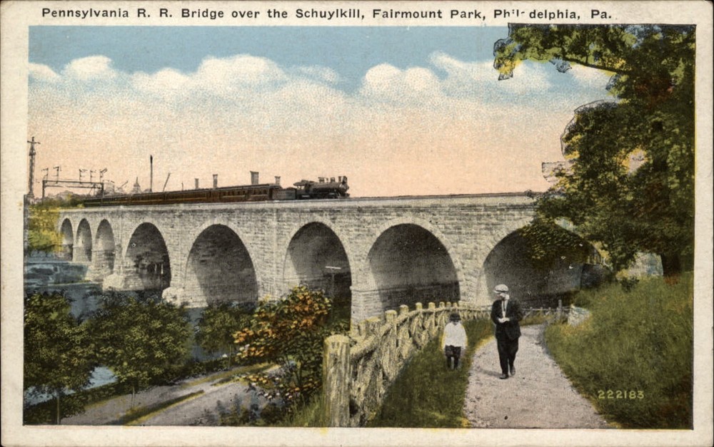 Philadelphia Pennsylvania Fairmount Park R R Bridge over Schuylkill postcard