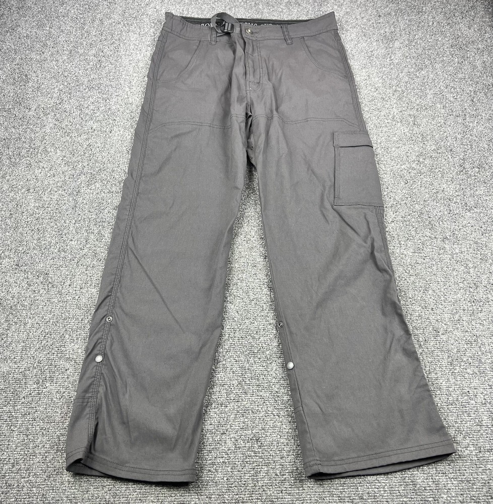 Prana Stretch Zion Pants Men Medium 32x30 Gray Slim Fit Hiking Performance