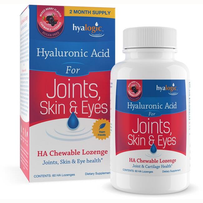 Hyalogic Hyaluronic Acid for Joints, Skin & Eyes Chewable Lozenge - Berry-image