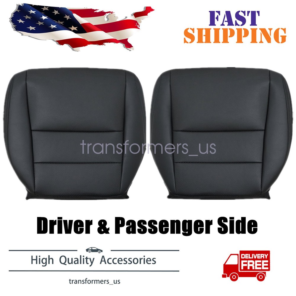 Fits 2005-2008 Acura TL Driver & Passenger Side Bottom Leather Seat Cover Black