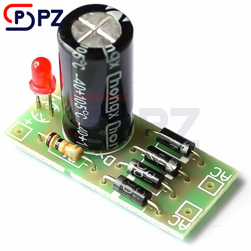 AC to DC 12V 1A Power Converter with 1N4007 Full Bridge Rectifier Filter-image