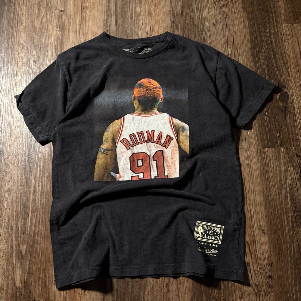 Mitchell Ness Dennis Rodman 91 Chicago Bulls Hardwood Classics Tee Mens Medium