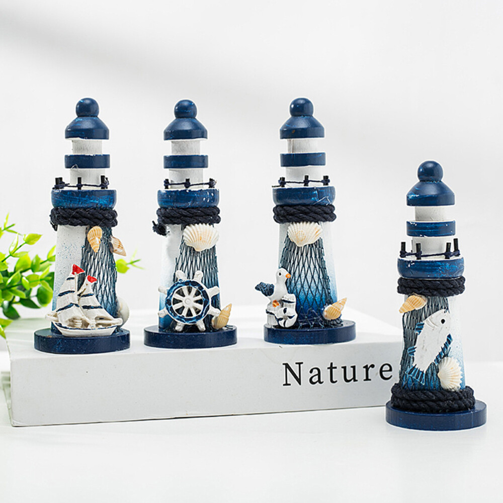 Lighthouse Ornament Coastal Table Figurine Mini Candle Holder Lighthouses Baby