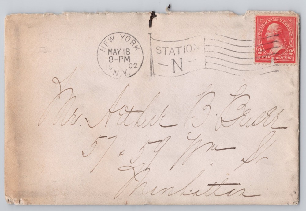 New York, NY, Addressed cover with 2c red stamp, cancel, Un 1902