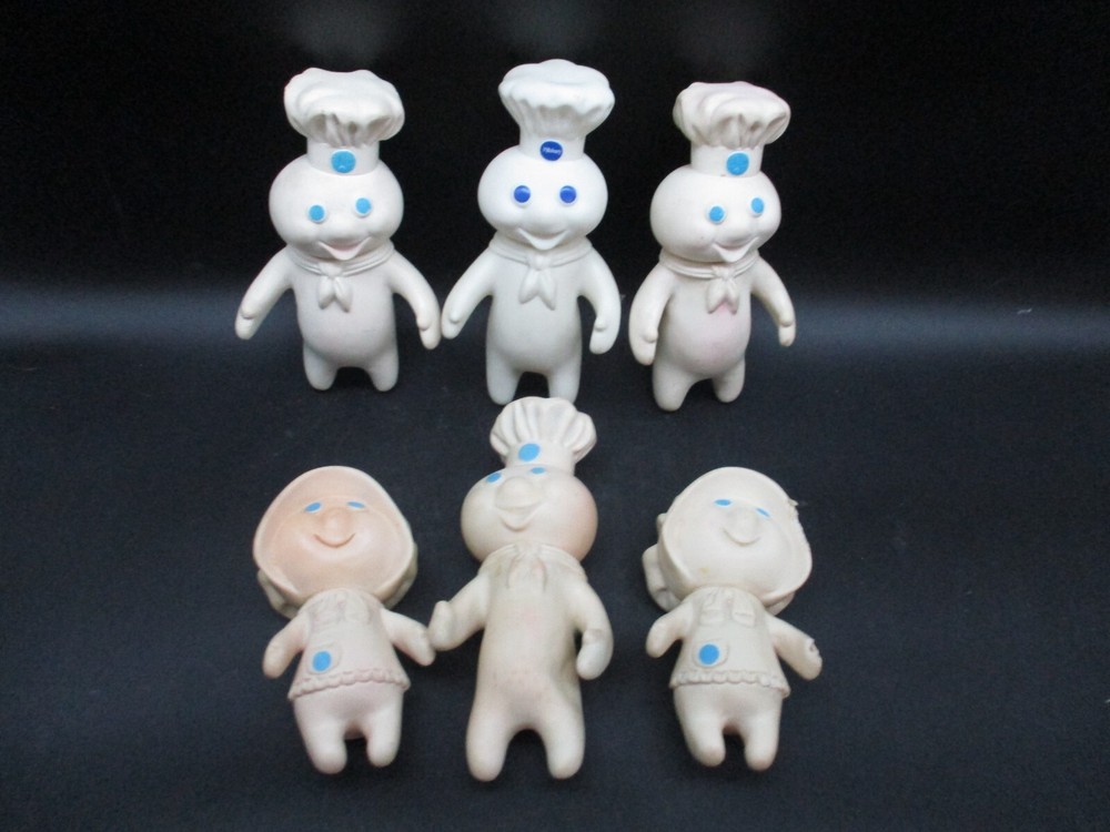Lot of Vintage Pillsbury Dough Boy & Girl Vinyl Figures 1971 Advertising 7