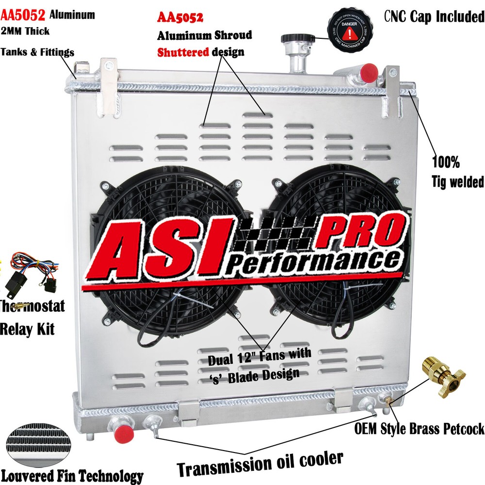 4 Row Radiator Shroud Fan Relay For 2004-15 Nissan Armada Titan Infiniti QX56 AT