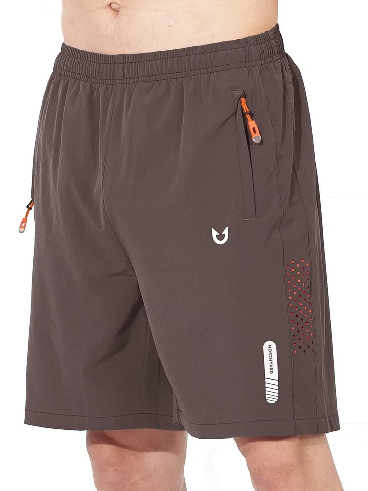 NORTHYARD Men's Athletic Running Shorts Gym Workout X-Large, Coffee