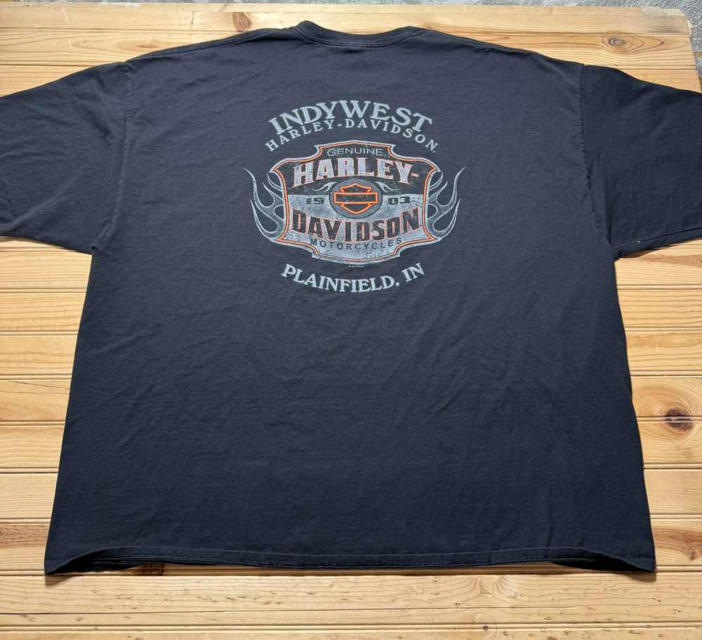 Harley Davidson Flaming Skull Indy West Plainfield Indiana Biker Shirt Size 5XL