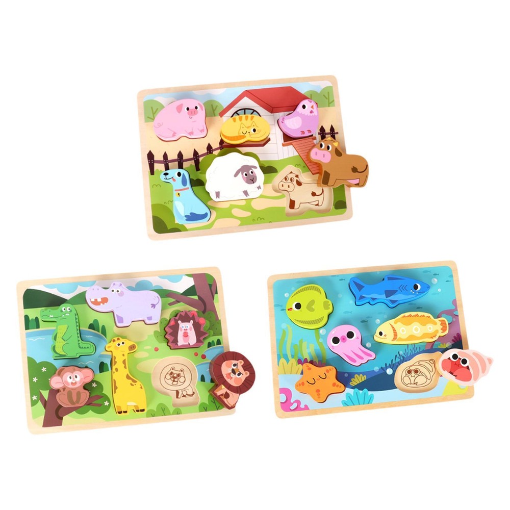 Wooden Puzzle Color Recognition Early Learning Toy for Kids Toddlers Baby