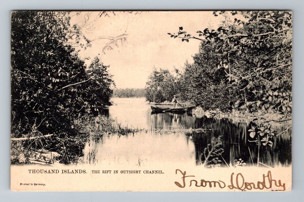 Thousand Islands-The Rift in Outsight Channel, c1906, Vintage Postcard