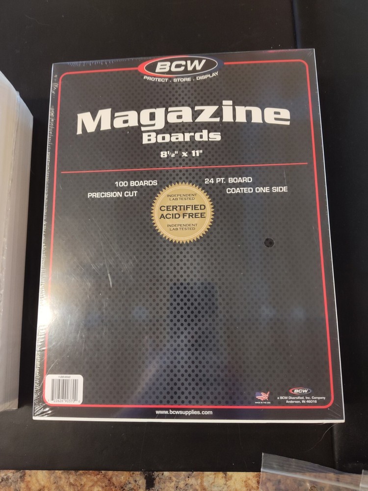 100 MAGAZINE BOARDS 8 1/2 X 11 SEALED