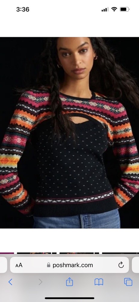 Anthropologie  Maeve Abstract Sweater & Shrug Set, Size XS