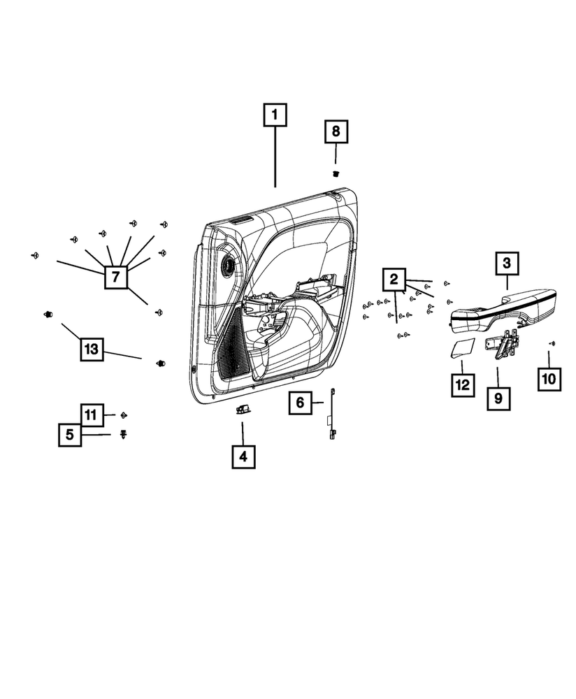 Genuine Mopar Front Door Trim Panel Left 5LB471XCAH