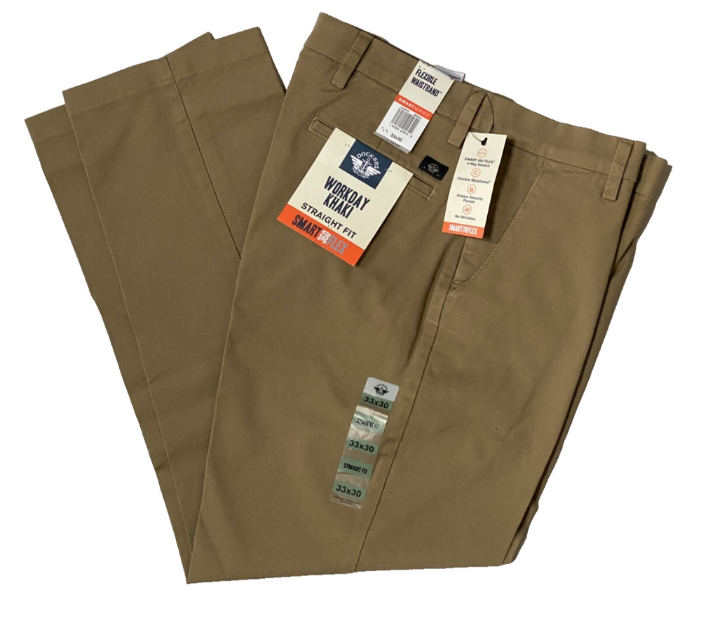 Men's Dockers Workday Khaki Straight Fit Smart 360 Flex 33x30 Khaki - NWT!