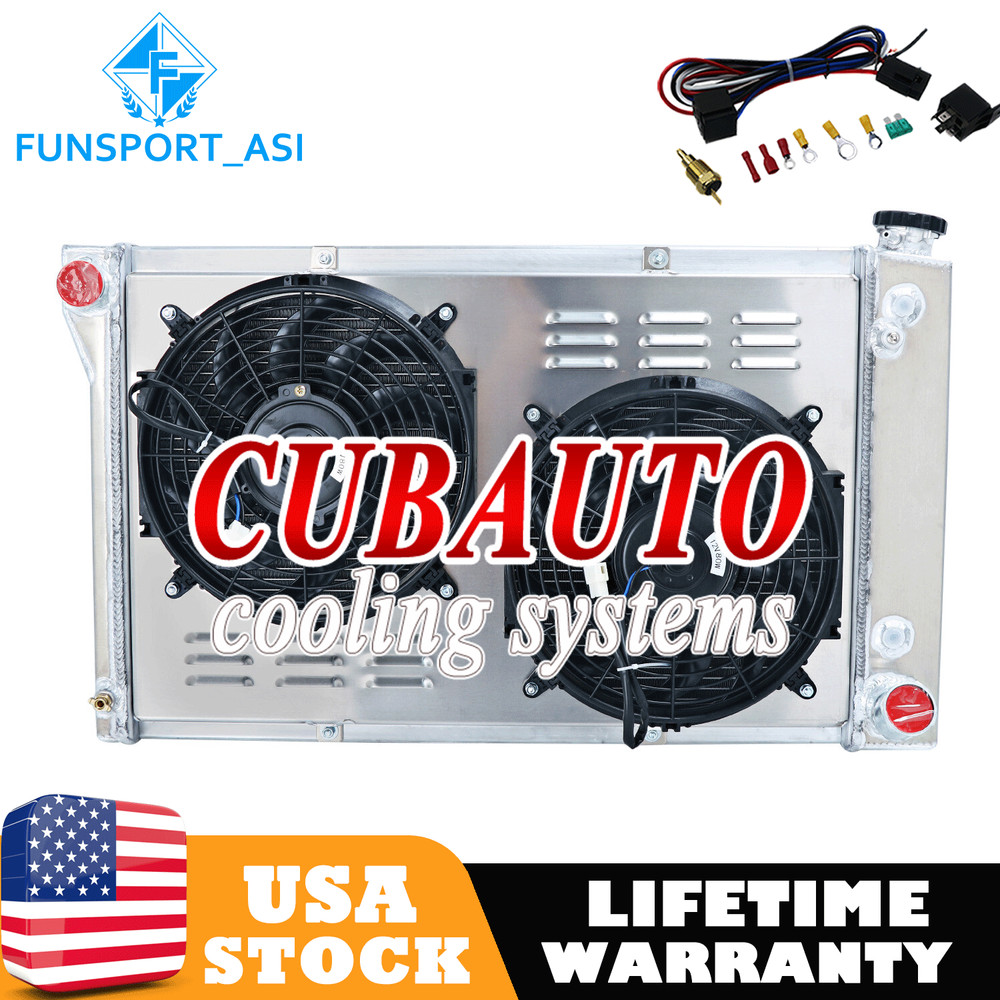 3 ROW Aluminum Radiator Shroud Fan Fits Chevy G10 G20 G30 C10 C20 C30 1967-1972