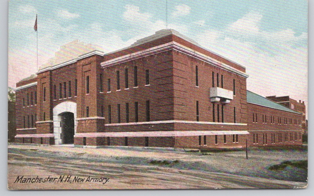 Manchester NH New Armory Postcard Hugh C Leighton Co. German Print c1910s