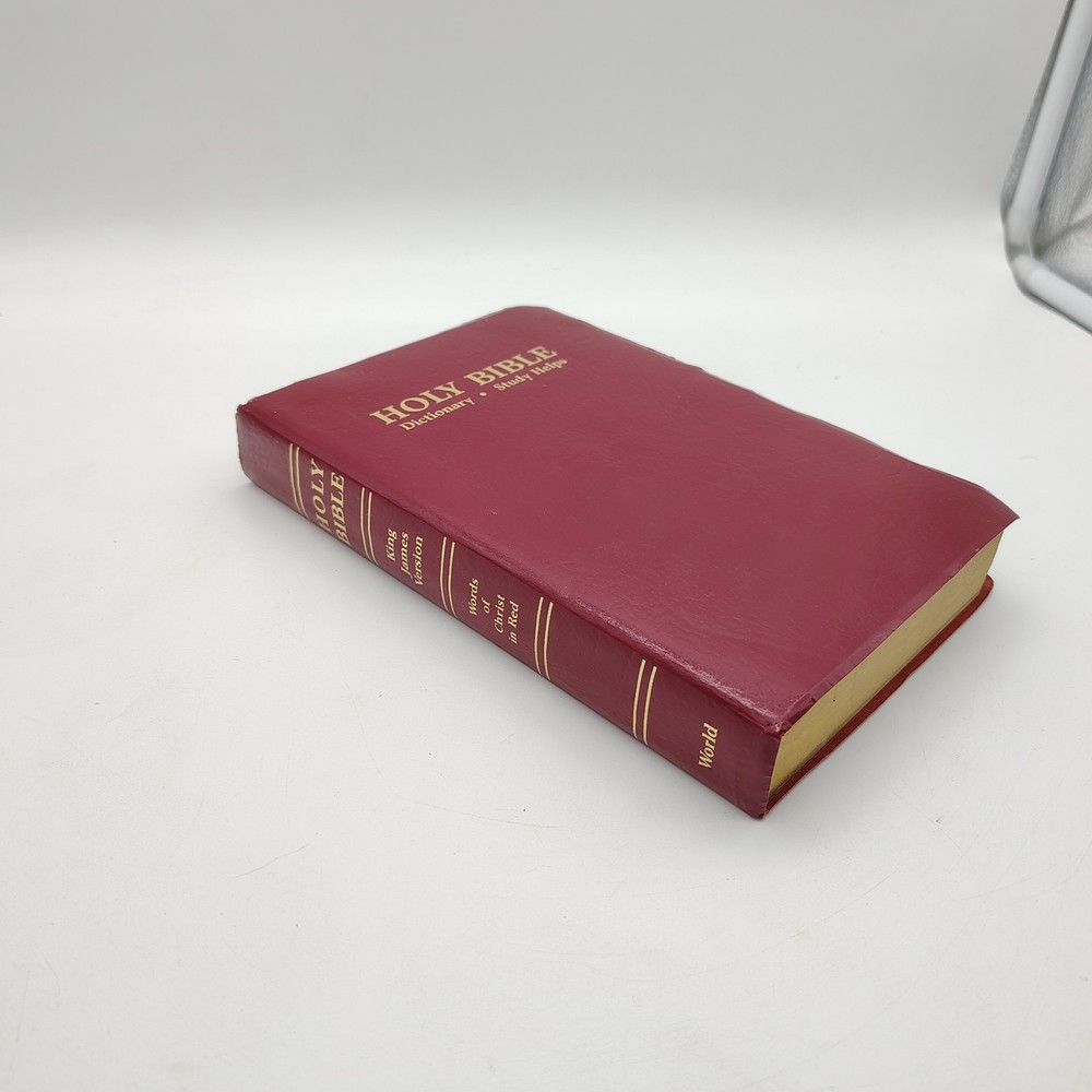 HOLY BIBLE KJV King James Red Letter w/ Study Helps World Pub. 1989