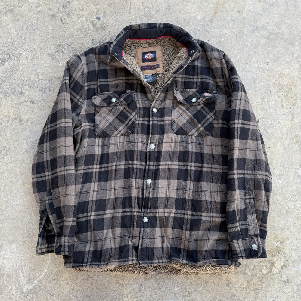 Dickies Sherpa Lined Flannel Shirt Jacket for Warmth and Style
