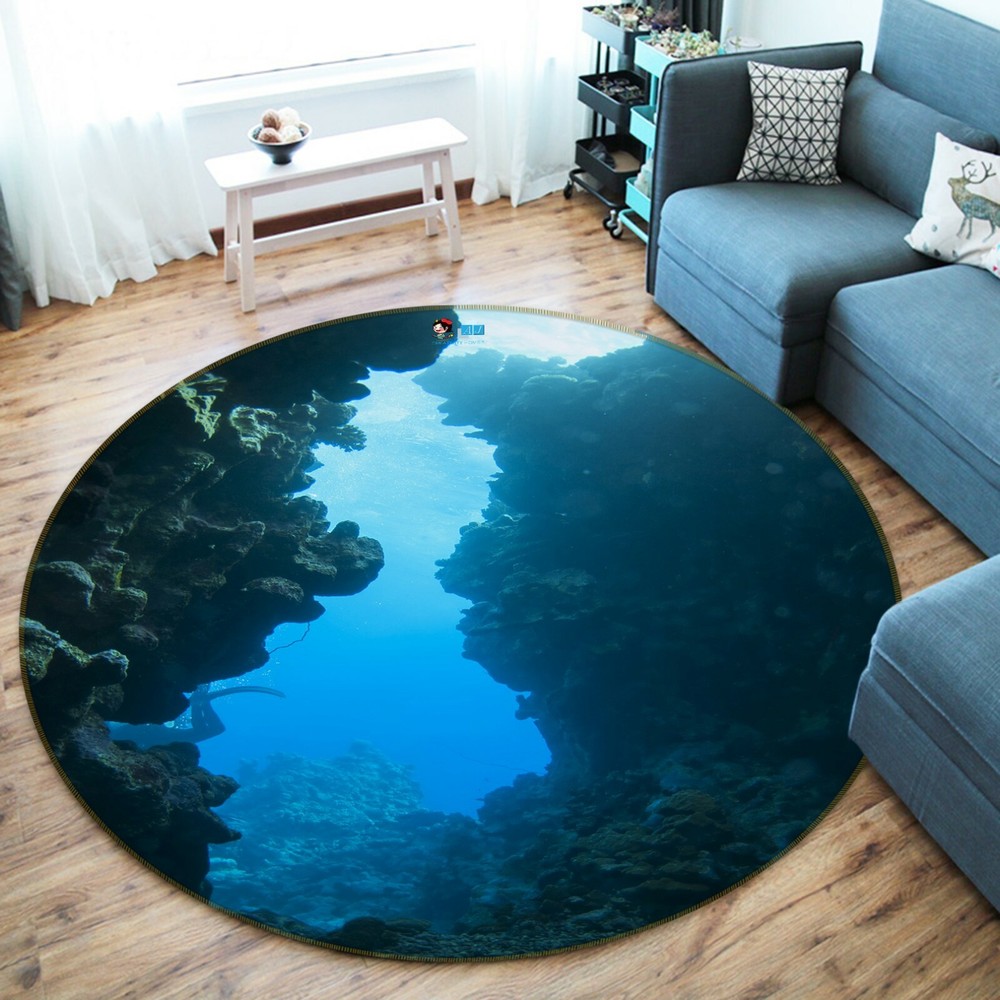 3D Mountain Deep Sea NAO6090 Game Rug Mat Elegant Photo Carpet Mat Fay