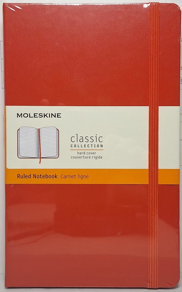 Moleskine Classic Collection Ruled Notebook W/Expandable Pocket Orange 5
