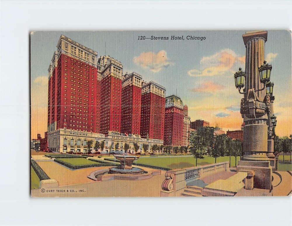 Postcard Stevens Hotel Chicago Illinois USA