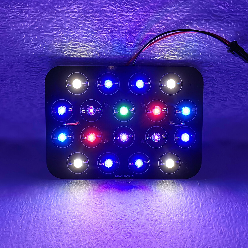 18W UV Purple Blue Red Green Cold White Hybrid LED + AC Driver +PCB Aquarium DIY-image