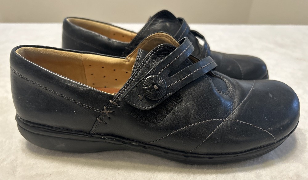 Clarks Shoes Women’s Size 9 W Black Mary Jane Leather Comfort Unstructured