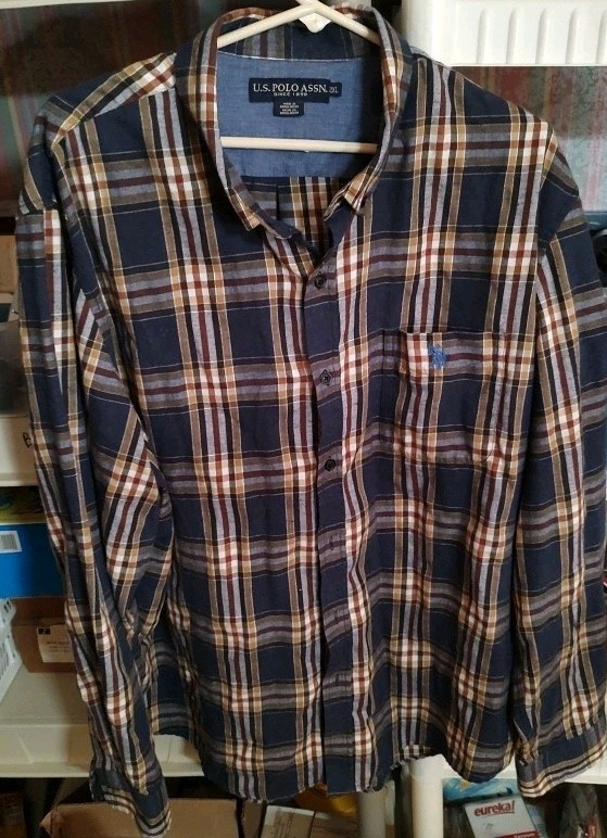 U.S. Polo Assn Blue Plaid Long Sleeve Button Down Shirt Size Mens 2xl