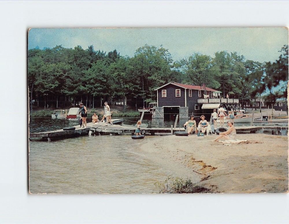 Postcard View at Sandy Point Beach on Lake Winnipesaukee Alton Bay USA