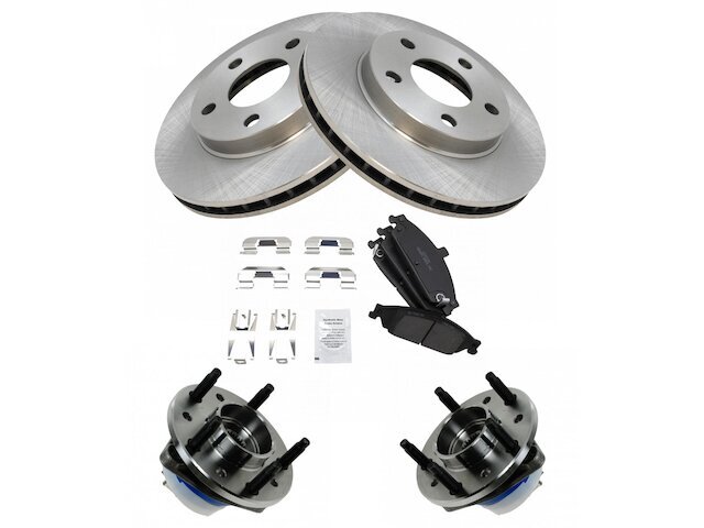 Front Brake Pad and Rotor and Wheel Hub Kit fits Chevy Malibu 1997-2003 48ZQRV