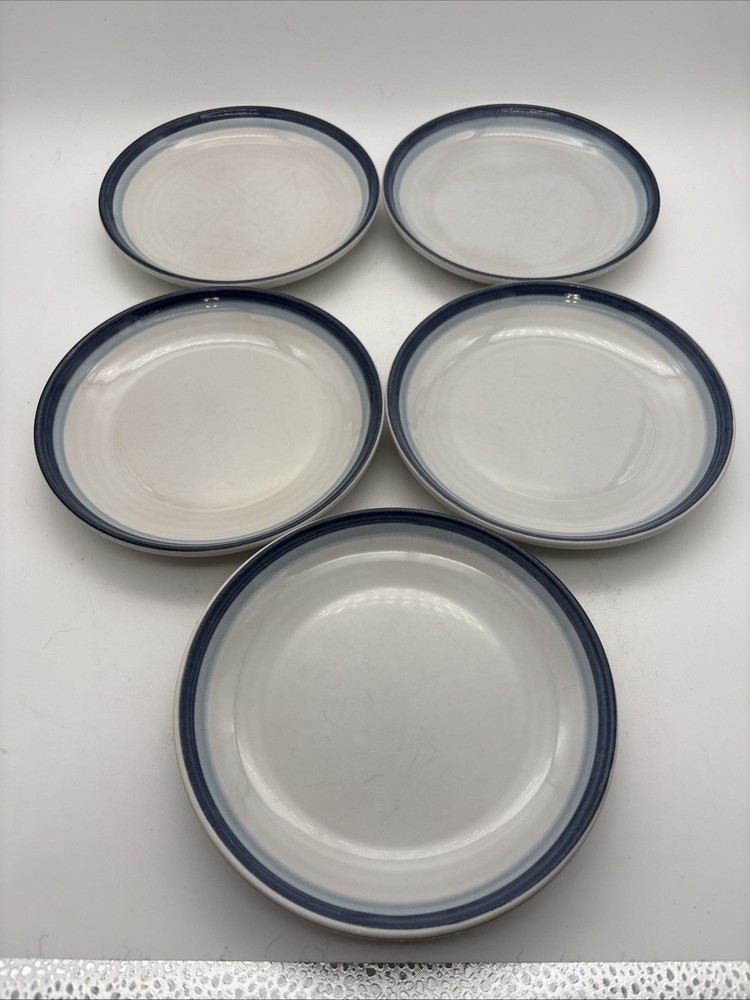Set Of 5 Pfaltzgraff Sky Blue Salad Plates 6 7/8