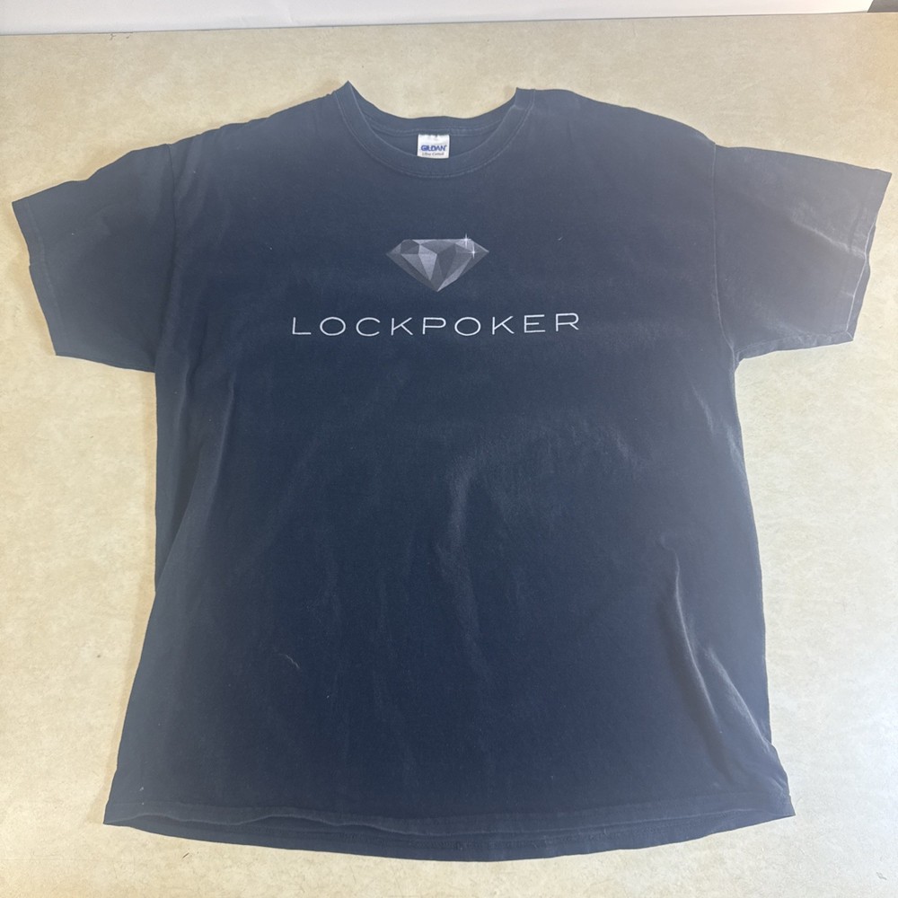 Lock Poker Black T-Shirt Men’s Size XL | Gambling Casino Promo