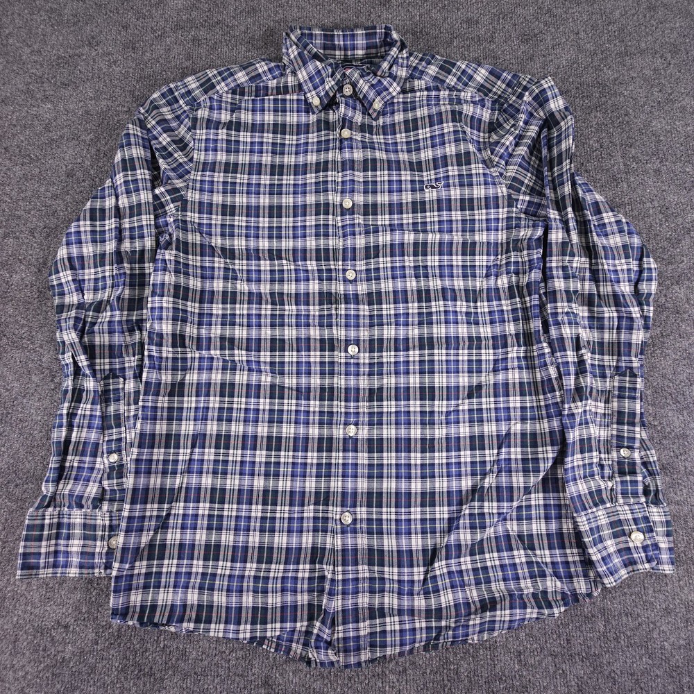 Vineyard Vines Shirt Mens Small Button Up Green Blue Red Plaid Classic Fit S