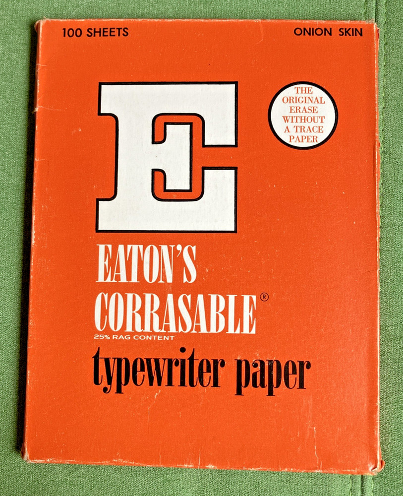 Vintage Eatons Corrasable Onion Skin Typewriter Paper 36-409-10