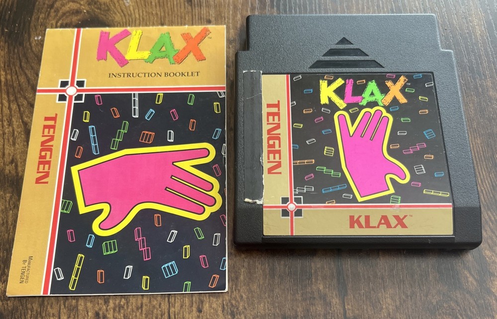 Nes Nintendo Klax by Tengen w/ Manual Polished Contacts Tested Guaranteed
