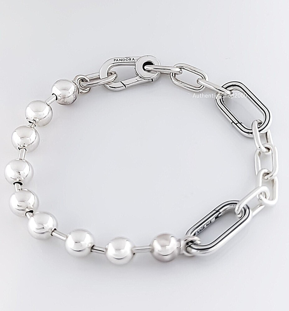 100% Authentic 925 Silver PANDORA ME Metal Bead & Link Chain Bracelet