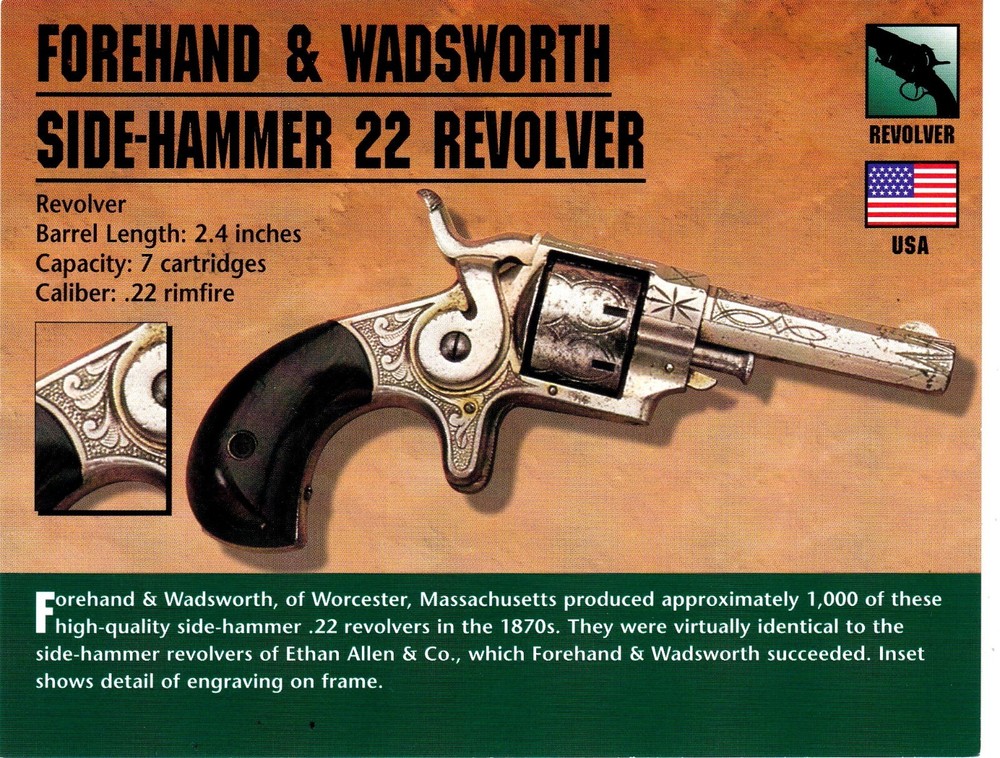 Forehand & Wadsworth Side Hammer 22 Revolver Classic Firearms Photo Card u