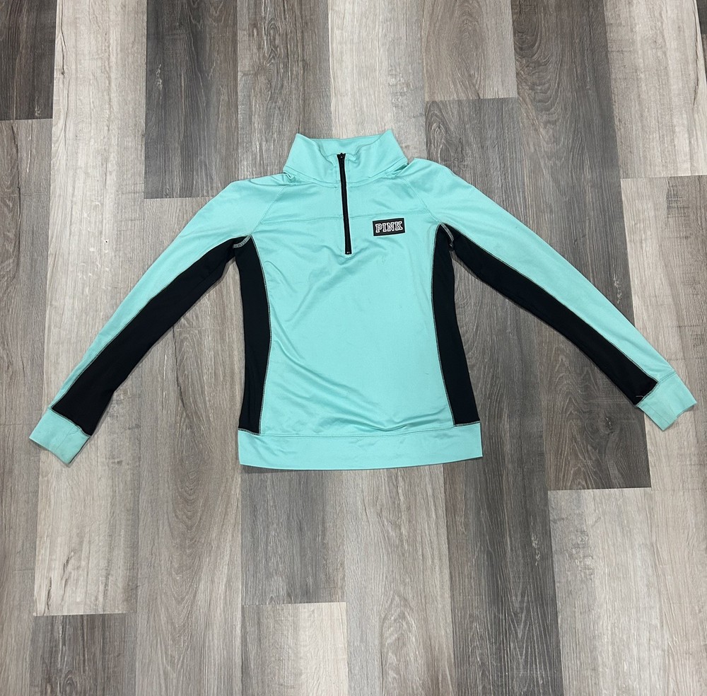 PINK By Victoria’s Secret Size S Small Ultimate Pullover 1/4 Zip Turquoise