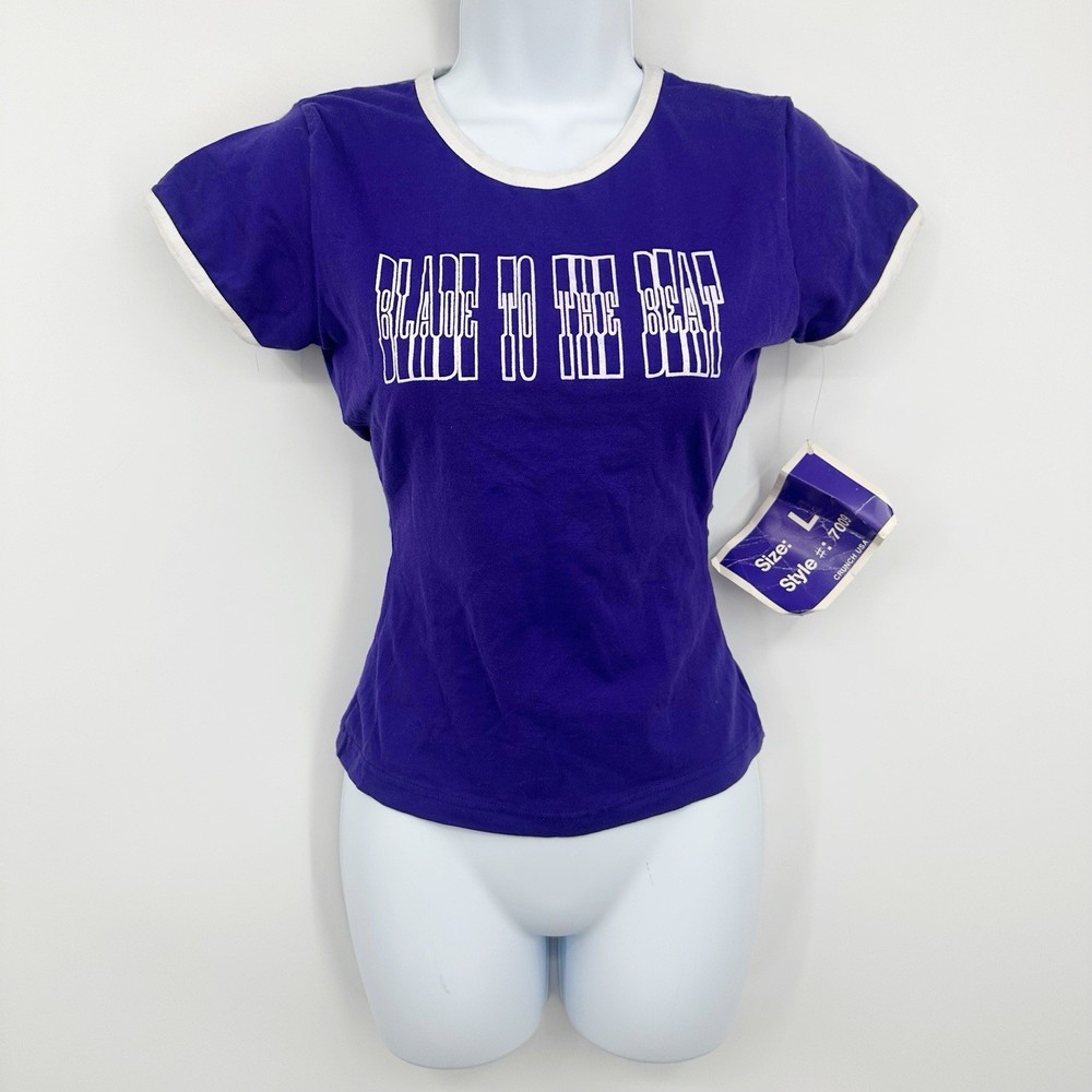 Vintage Y2K Deadstock Purple Baby Tee Size Large Streetwear Skater