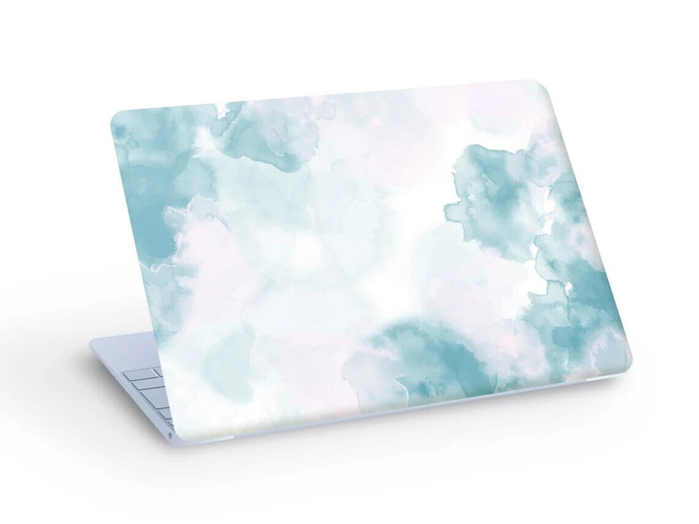 Тurquoise with Pink Watercolor Laptop Skin - Custom Size