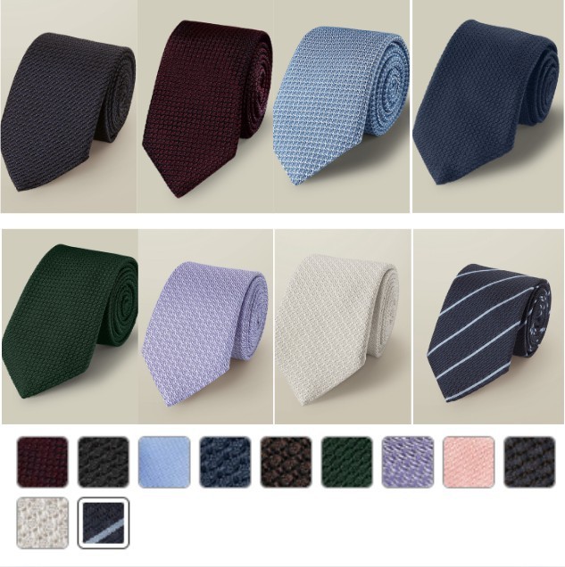 Charles Tyrwhitt Italian Silk Grenadine Tie  Woven Men's Necktie- Multi Color