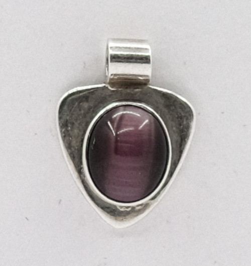vintage made in mexico purple cats eye .925 silver pendent