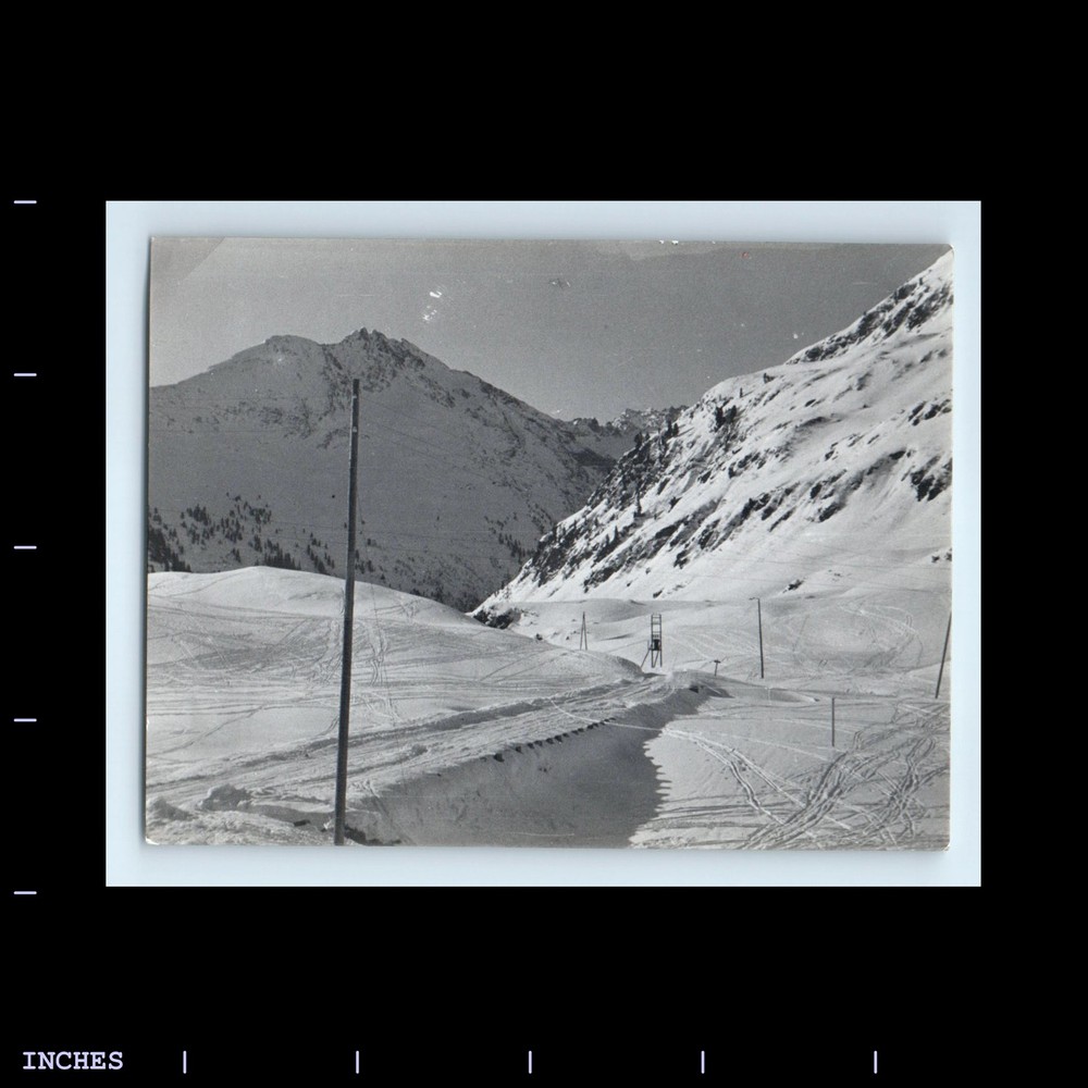 Old Vintage Photo SNOW WINTER SCENE MOUNTAIN LANDSCAPE