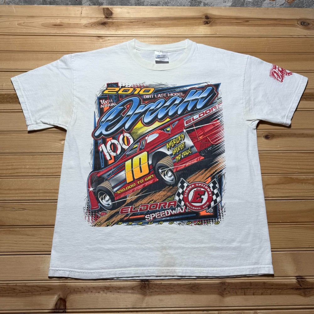 2010 Eldora Speedway 16th Annual Dirt Late Model Dream 100 Race Car Shirt Large