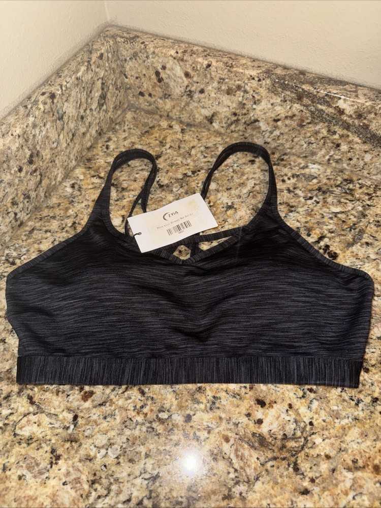 Zyia Active Black Luxe Strappy Bra L