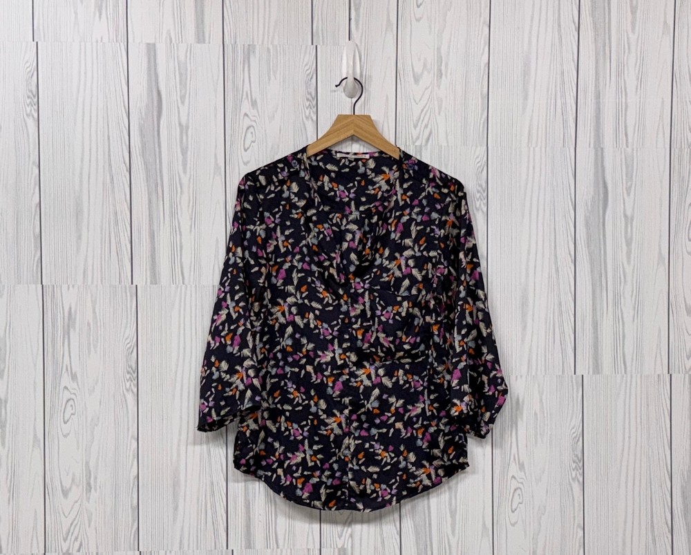 Collective Concepts top womens size small floral patterned long sleeve blouse